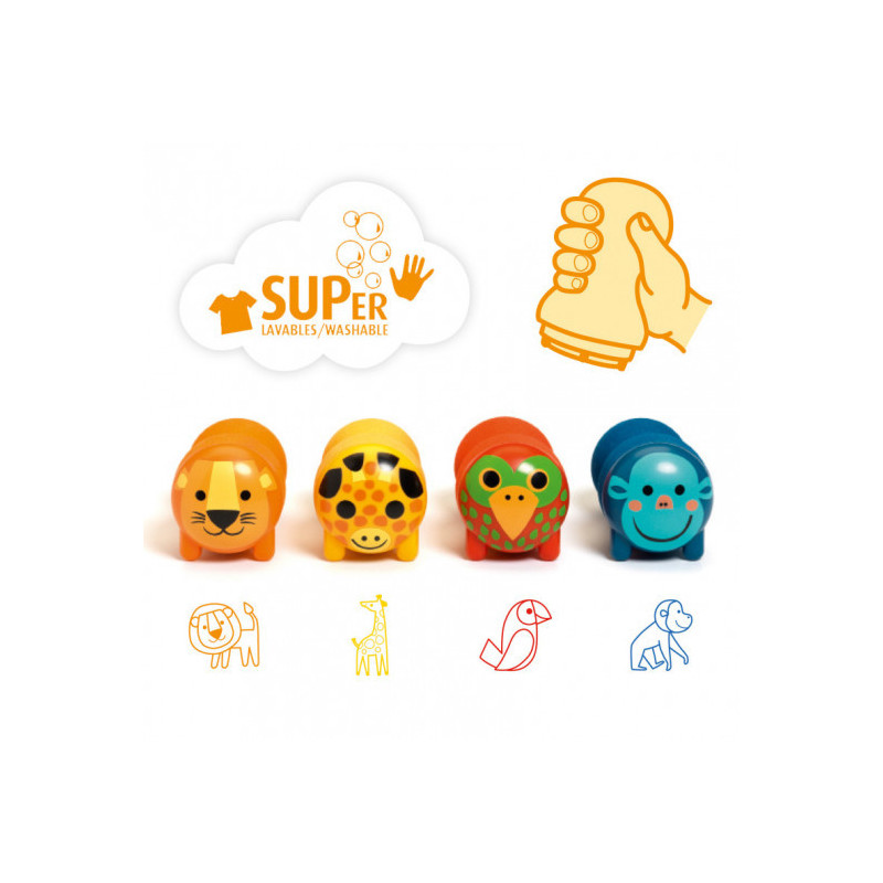 Djeco - Stamps for little ones - Safari animals