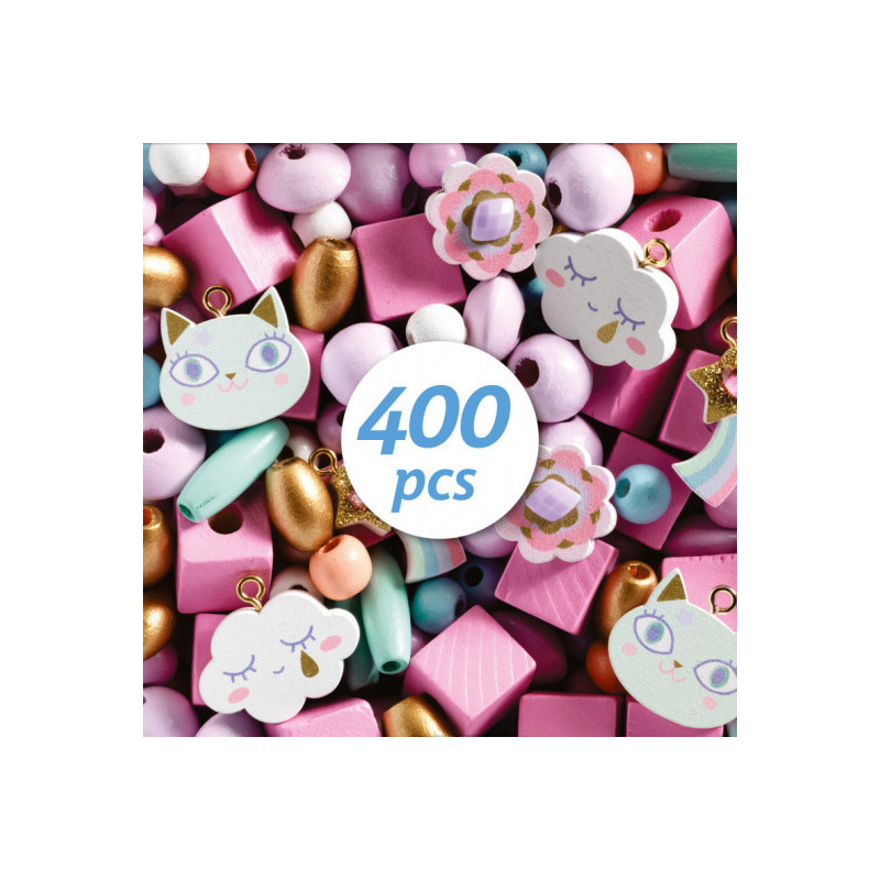 Djeco - Wooden beads, Rainbow