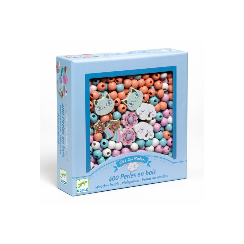 Djeco - Wooden beads, Rainbow